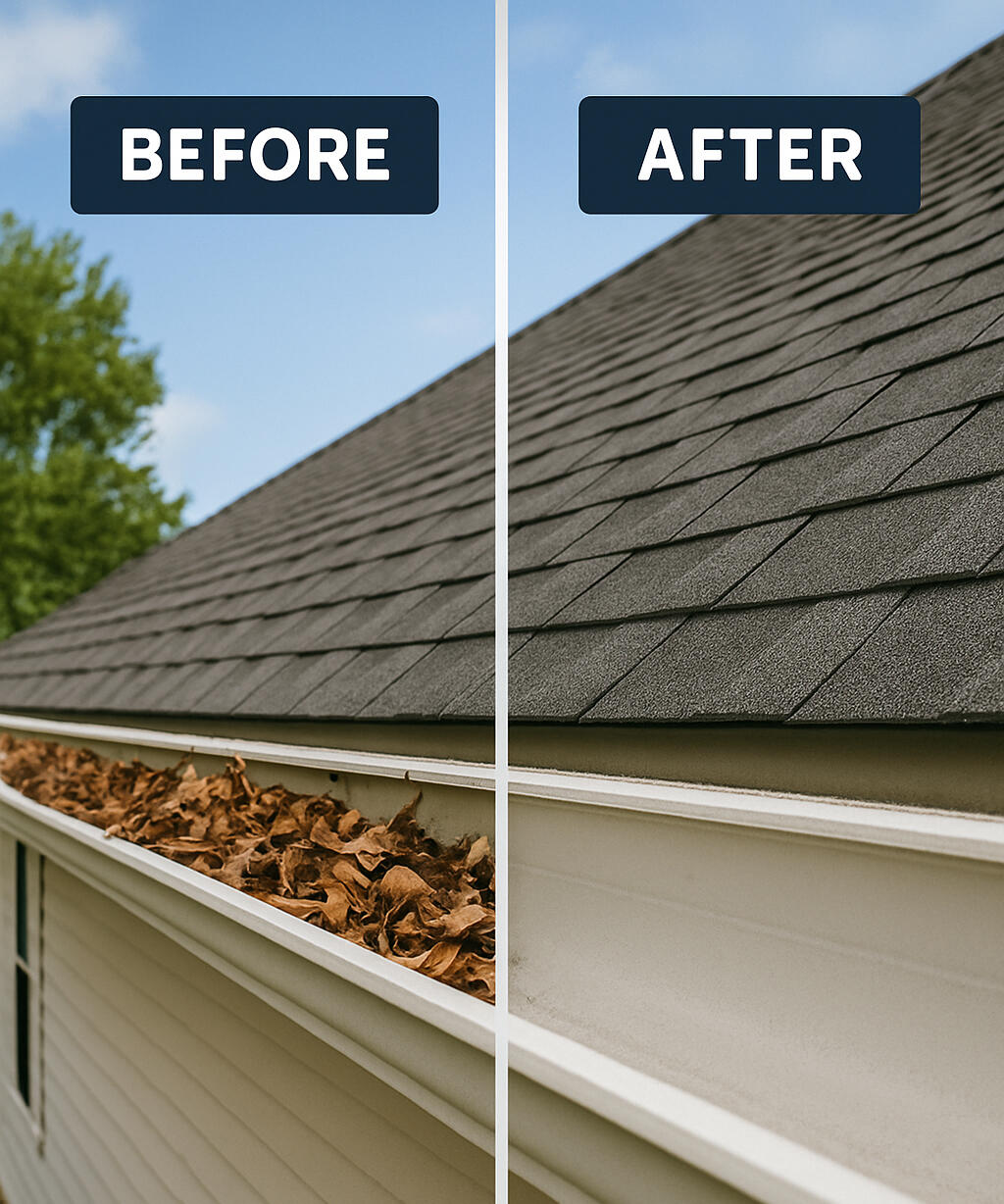 Gutter Before/After Charlotte NC